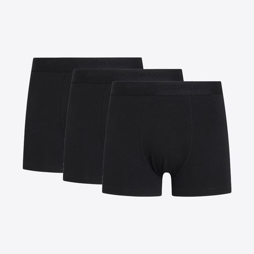 Knowledge Cotton Maple 3-Pack Black Jet Onderbroeken Knowledge Cotton Maple 3-Pack Black Jet Onderbroeken