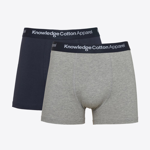 Knowledge Cotton Maple 2-Pack Grey Melange Underwear Knowledge Cotton Maple 2-Pack Grey Melange Underwear