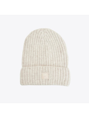 Knowledge Cotton Leaf Rib Organic Wool Beanie Nature Melange Mössa