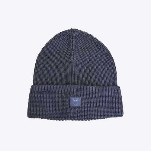 Knowledge Cotton Leaf Ribbing Hat Total Eclipse Beanie Knowledge Cotton Leaf Ribbing Hat Total Eclipse Beanie