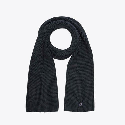 Knowledge Cotton Juniper Ribbing Scarf Total Eclipse Sjaal