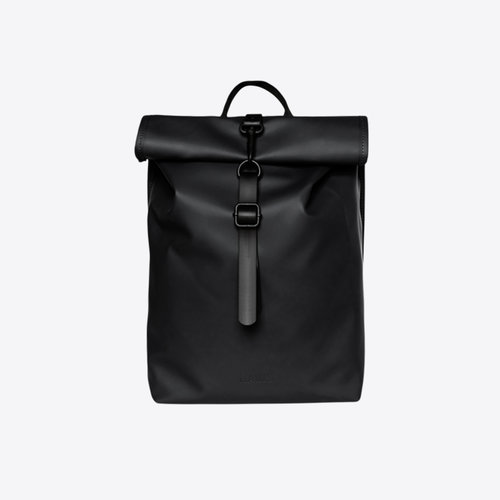 Rains Rolltop Rucksack Mini Black Rugzak Rains Rolltop Rucksack Mini Black Rugzak