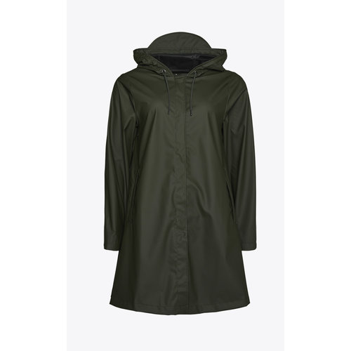 Rains A-line Jacket Green Raincoat