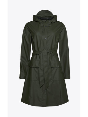 Rains Curve Jacket Green Raincoat