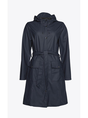 Rains Curve Jacket Navy Raincoat