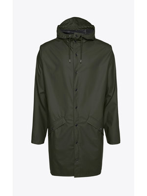 Rains Long Jacket Green Impermeabile