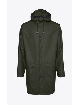 Rains Long Jacket Green Regenmantel