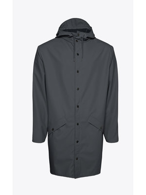 Rains Long Jacket Slate Impermeabile