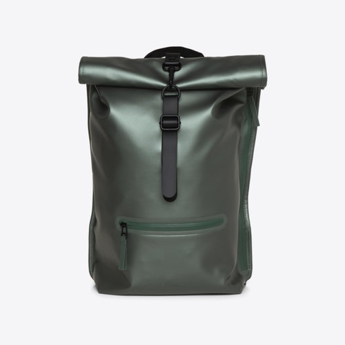 Rains Rolltop Rucksack Silver Pine Rugzak Rains Rolltop Rucksack Silver Pine Rugzak