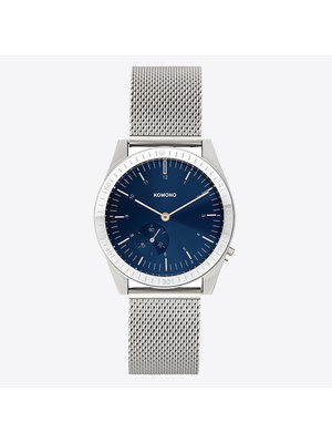 Komono Ray Legacy Mesh Silver Blue Orologio