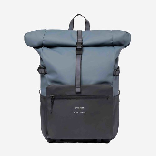 Sandqvist Ruben 2.0 Black Steel Blue Rugzak Sandqvist Ruben 2.0 Black Steel Blue Rugzak