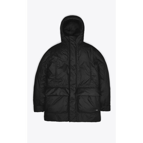 Rains Alpine Nylon Parka Black Coat Rains Alpine Nylon Parka Black Coat