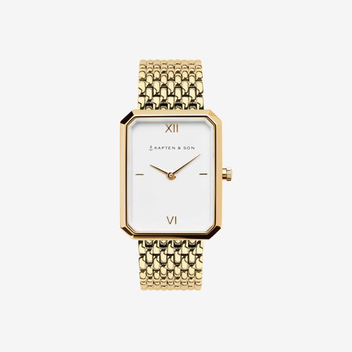 Kapten and Son Grace Gold Woven Steel Horloge Kapten and Son Grace Gold Woven Steel Horloge
