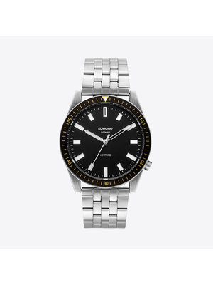 Komono Ray Venture Estate Silver Black Horloge