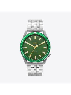 Komono Ray Venture Estate Silver Green Horloge