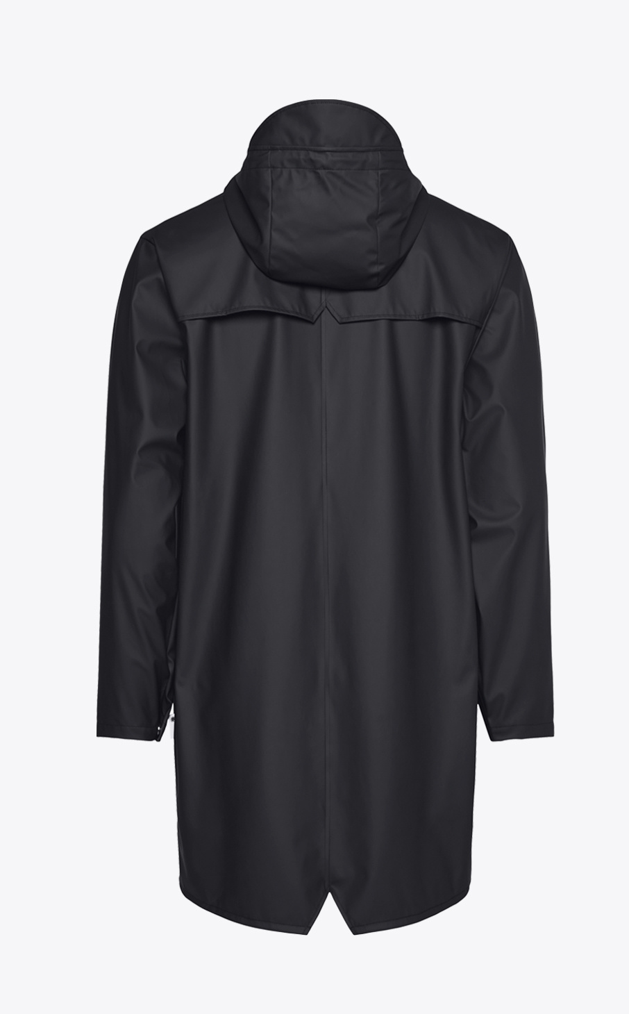 Rains Long Jacket Black raincoat backside