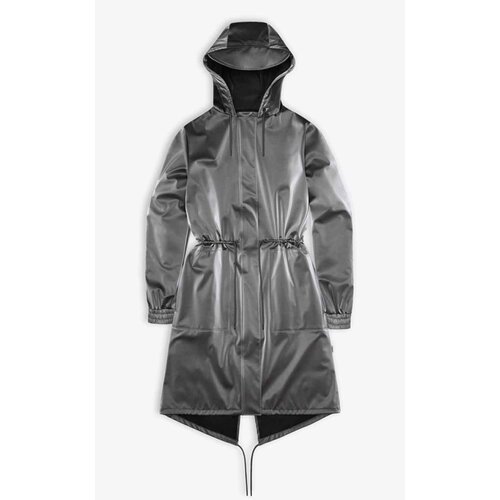 Rains String Parka Metallic Grey Raincoat Rains String Parka Metallic Grey Raincoat