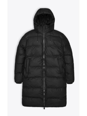 Rains Alta Long Puffer Jacket Black Coat