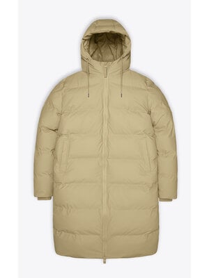 Rains Alta Long Puffer Jacket Sand Coat