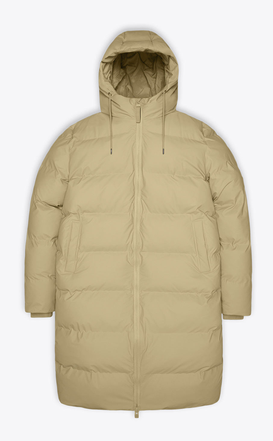Rains Alta Long Puffer Jacket Sand Coat - FREE 24h delivery ...