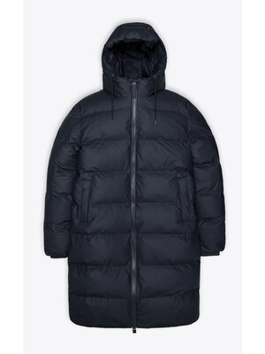 Rains Alta Long Puffer Jacket Navy Cappotto