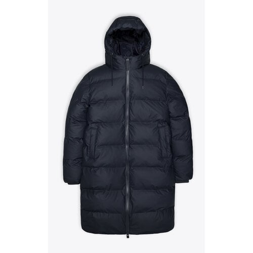 Rains Alta Long Puffer Jacket Navy Jas