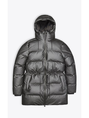 Rains W Alta Puffer Parka Metallic Grey Jas