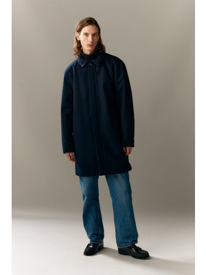 Welter Shelter Long Dong Techwool Navy Manteau