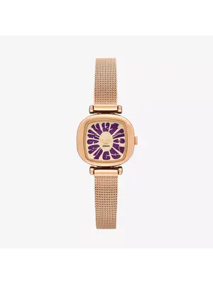 Komono Moneypenny Flower Royale Rosegold Violet Horloge