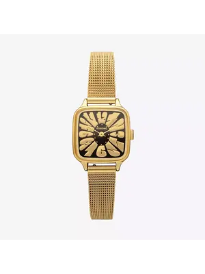 Komono Kate Flower Royale Gold Black Horloge