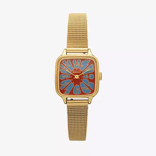 Komono Kate Flower Royale Gold Maroon Blue Uhr