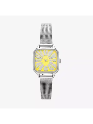 Komono Kate Flower Royale Silver Lemon Watch