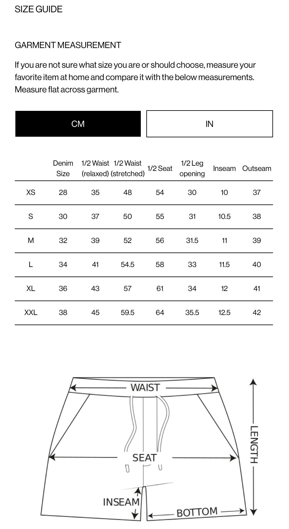 OAS Size Guide