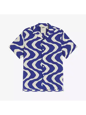 OAS Blue Rippling Viscose Camicia