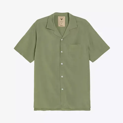 OAS Green Plain Viscose Shirt