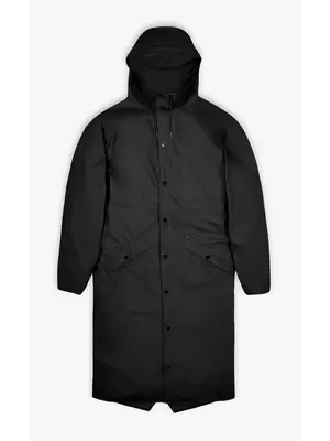 Rains Longer Jacket Black Impermeabile