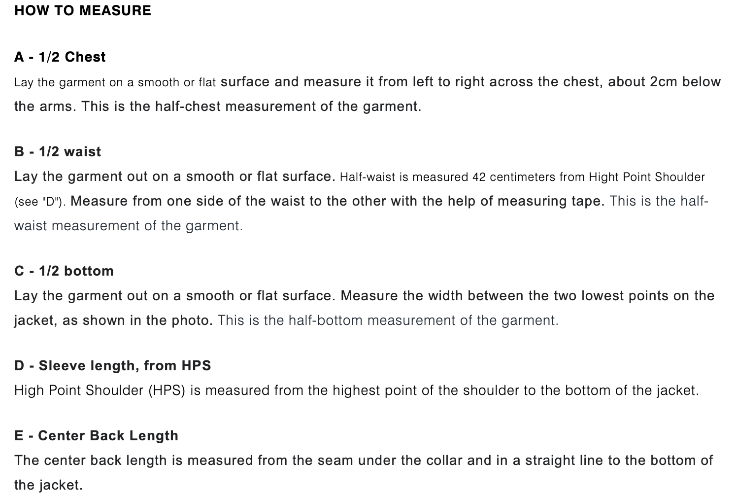 Urban Onyx how to measure garment_1