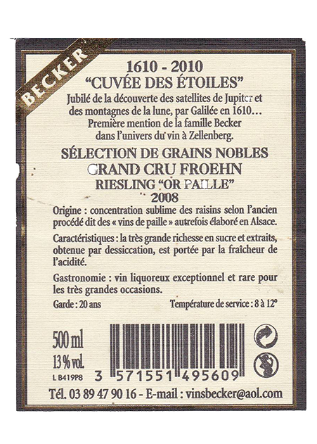 Alsace Riesling Grand Cru Froehn Selection Grains Nobles 0,5ltr-2