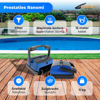 Robot de piscine Ranomi pour sol, murs et ligne d'eau