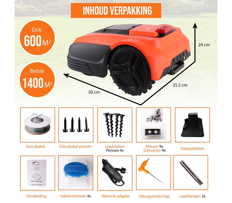 Zoef Robot robotic lawnmower Dirk with App <600 m2