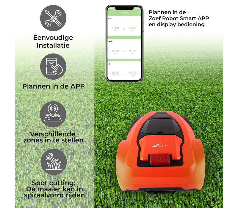 Zoef Robot robotic lawnmower Betsie with APP <1400 m2