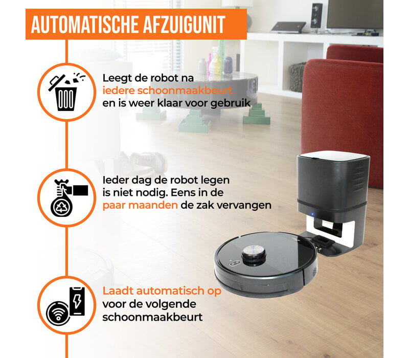 Zoef Robot: Most advanced self-cleaning robot vacuum cleaner "Willem" with waste disposal