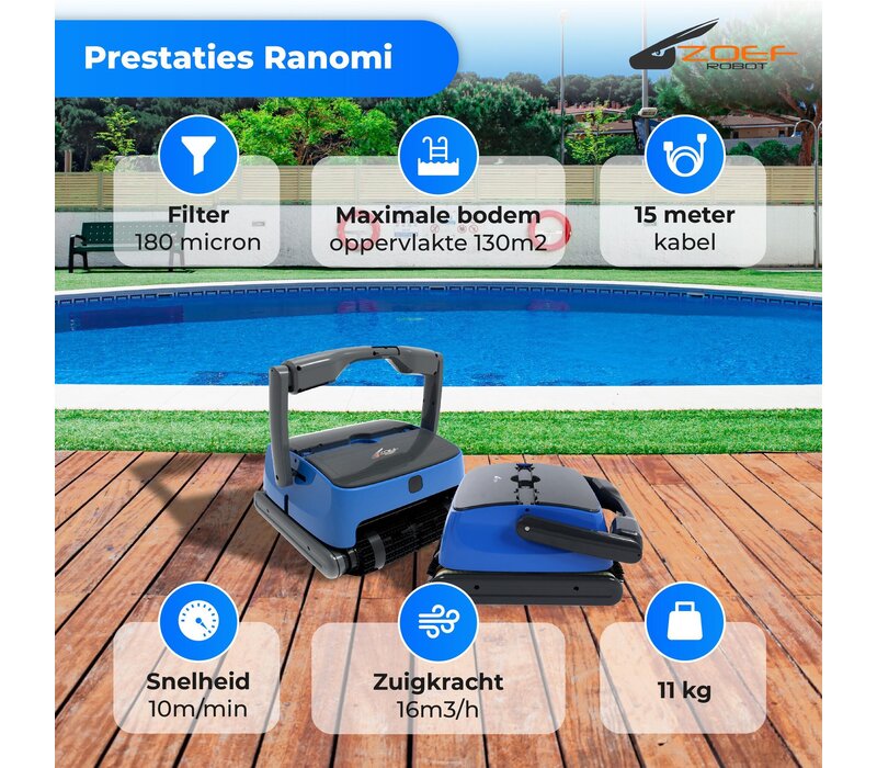 Swimming pool robot Ranomi for floor, walls and waterline