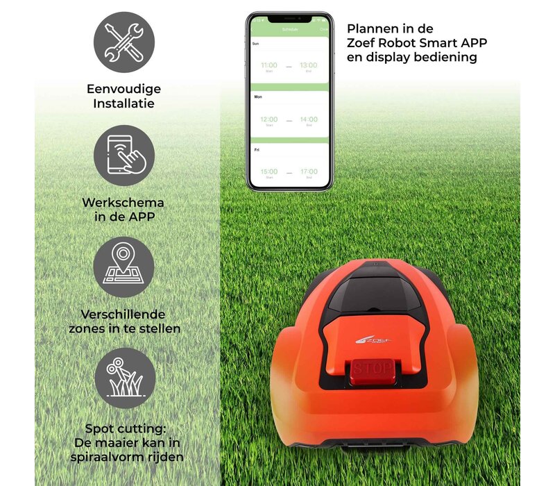 Tondeuse robot Zoef Robot Betsie <1400 m2 avec capot de protection