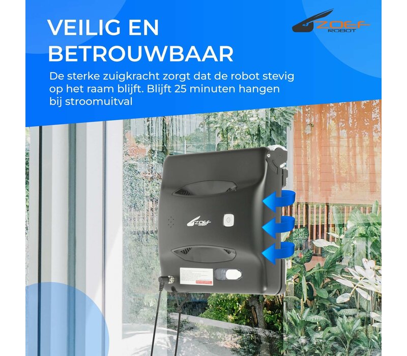 Zoef Robot raamwasser Bobbie 2.0 met borstel en waterspray