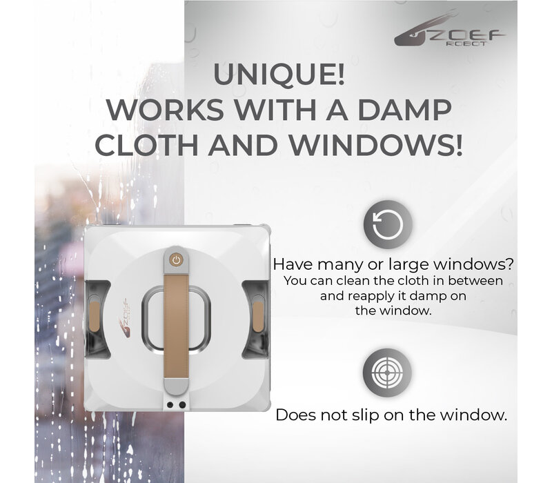 Zoef Robot window cleaner Bobbie 4.0 with water spray
