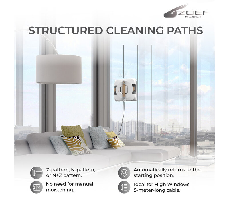 Zoef Robot window cleaner Bobbie 4.0 with water spray