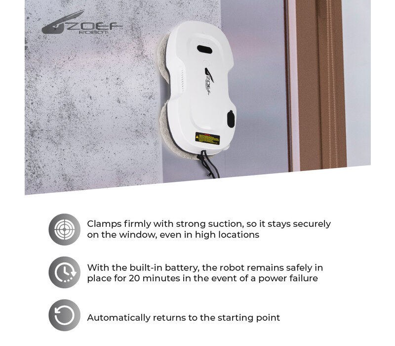 Zoef Robot window cleaner Evert with water spray