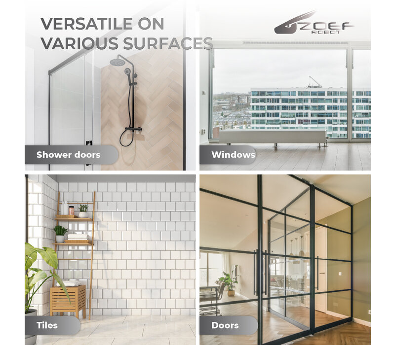 Fensterputzer Evert mit Wasserstrahl