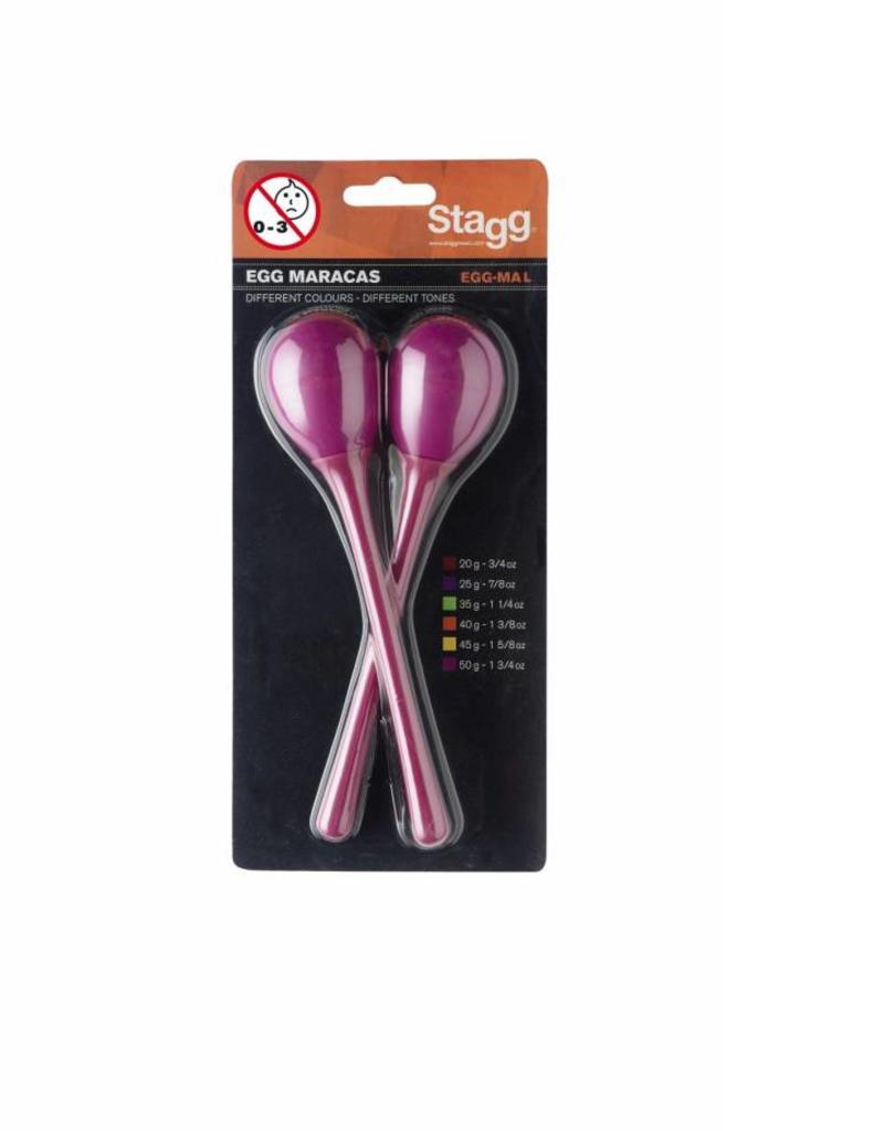 Egg Maracas met lange handgreep  - Magenta